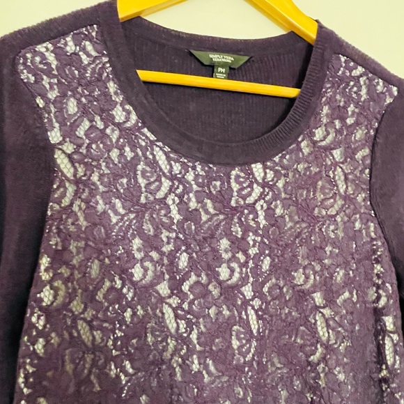 NWT Vera Wang petite medium lace sweater - Picture 2 of 10